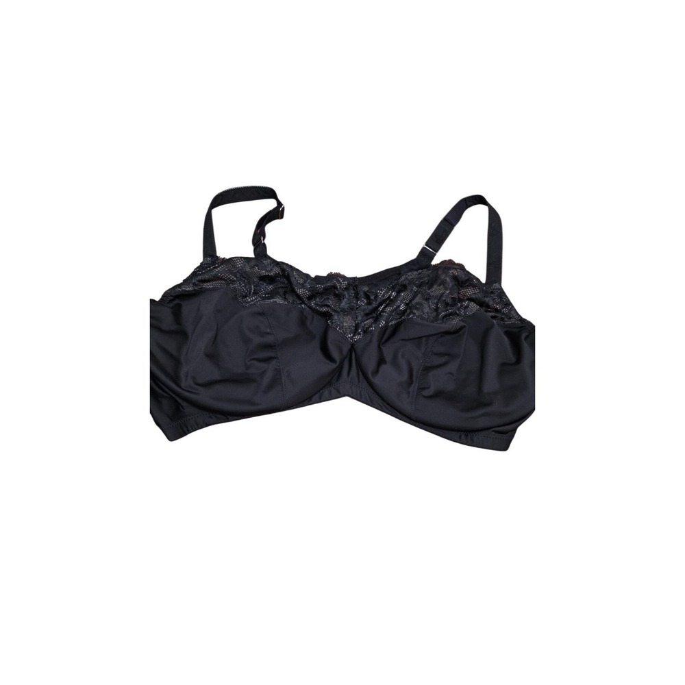 Bramour Womens Black Lace Full Coverage Bra Size 48G